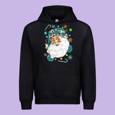 Western Santa Christmas Urban Hoodie Designed By Nancycooperartshop