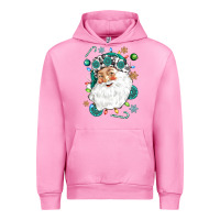 Fuchsia Pink Western Santa Christmas Urban Hoodie - NancyCooperArtShop