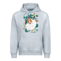 Heather Grey Western Santa Christmas Urban Hoodie - NancyCooperArtShop