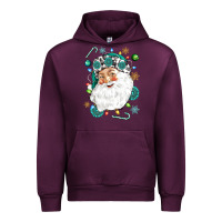 Mauve Wine Western Santa Christmas Urban Hoodie - NancyCooperArtShop