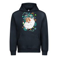 Navy Western Santa Christmas Urban Hoodie - NancyCooperArtShop