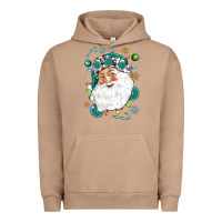 Pigment Burro Western Santa Christmas Urban Hoodie - NancyCooperArtShop
