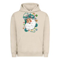 Pigment French Oak Western Santa Christmas Urban Hoodie - NancyCooperArtShop