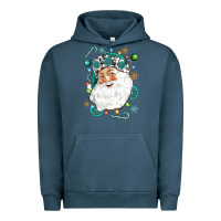 Pigment Midnight Navy Western Santa Christmas Urban Hoodie - NancyCooperArtShop