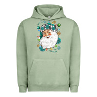 Pigment Oil Green Western Santa Christmas Urban Hoodie - NancyCooperArtShop