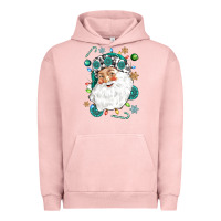 Pigment Salmon Western Santa Christmas Urban Hoodie - NancyCooperArtShop