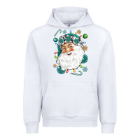 White Western Santa Christmas Urban Hoodie - NancyCooperArtShop