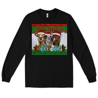 Black merry christmas heifers Long Sleeve Tee - RanaPortraitStore