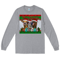Heather Grey merry christmas heifers Long Sleeve Tee - RanaPortraitStore