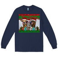 Navy merry christmas heifers Long Sleeve Tee - RanaPortraitStore