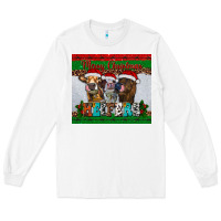 White merry christmas heifers Long Sleeve Tee - RanaPortraitStore