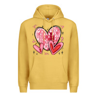 Antique Gold valentines hearts Premium Hoodie - MaliasSmallBusiness
