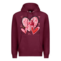 Burgundy valentines hearts Premium Hoodie - MaliasSmallBusiness