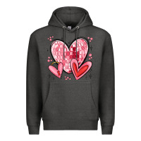 Charcoal Heather valentines hearts Premium Hoodie - MaliasSmallBusiness