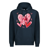 Navy valentines hearts Premium Hoodie - MaliasSmallBusiness