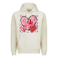 Oatmeal Heather valentines hearts Premium Hoodie - MaliasSmallBusiness