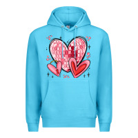Ocean Blue valentines hearts Premium Hoodie - MaliasSmallBusiness