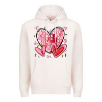 Pale Pink valentines hearts Premium Hoodie - MaliasSmallBusiness