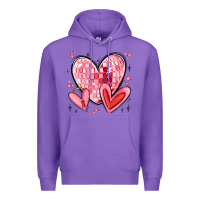 Purple valentines hearts Premium Hoodie - MaliasSmallBusiness