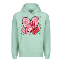 Seafoam valentines hearts Premium Hoodie - MaliasSmallBusiness