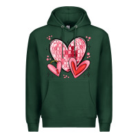 Sports Green valentines hearts Premium Hoodie - MaliasSmallBusiness