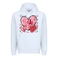 White valentines hearts Premium Hoodie - MaliasSmallBusiness
