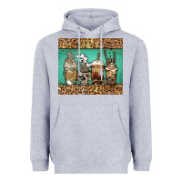 Heather Grey skeleton coffee cups Heavyweight Hoodie - Jasminsmagicworld