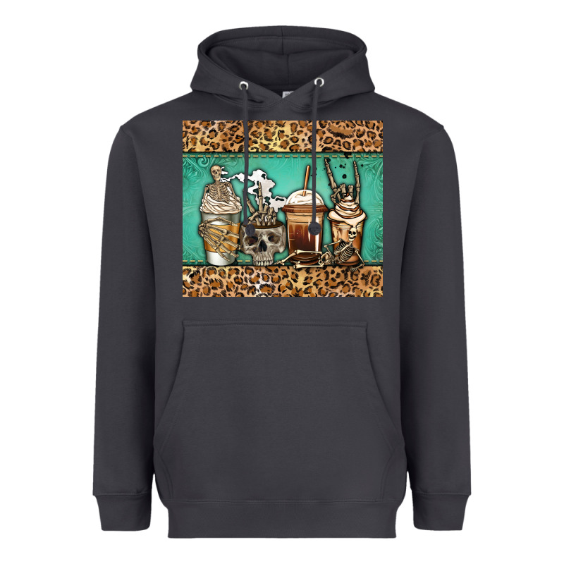 Skeleton Coffee Cups Heavyweight Hoodie by Jasminsmagicworld | Teevron