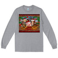 Heather Grey merry christmas cow pig and horse Long Sleeve Tee - RanaPortraitStore