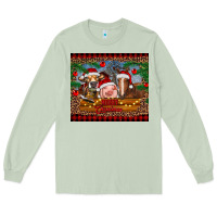 Matcha merry christmas cow pig and horse Long Sleeve Tee - RanaPortraitStore