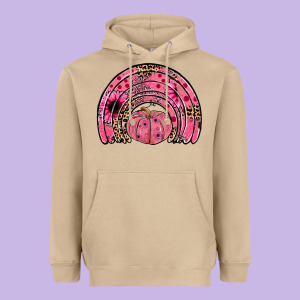 Pumpkin Ribbon Rainbow Heavyweight Hoodie Designed By Jahusdesignshop