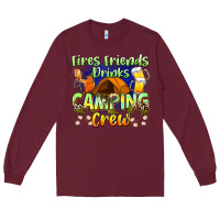 Burgundy fires friends drinks camping crew Long Sleeve Tee - Zillion Design Studio