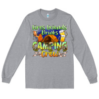 Heather Grey fires friends drinks camping crew Long Sleeve Tee - Zillion Design Studio