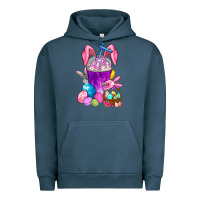 Pigment Midnight Navy Happy Easter coffee cup Urban Hoodie - NancyCooperArtShop