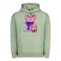 Pigment Oil Green Happy Easter coffee cup Urban Hoodie - NancyCooperArtShop