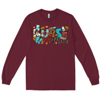 Burgundy nurse mom Long Sleeve Tee - texasbilliewilder