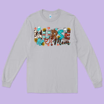Nurse Mom Long Sleeve Tee Designed By Texasbilliewilder