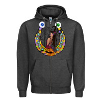 Charcoal Heather Halloween Horseshoe Zipper Hoodie - CowhideDigitalArt