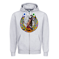 Heather Grey Halloween Horseshoe Zipper Hoodie - CowhideDigitalArt