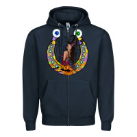 Navy Halloween Horseshoe Zipper Hoodie - CowhideDigitalArt