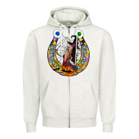 Oatmeal Heather Halloween Horseshoe Zipper Hoodie - CowhideDigitalArt