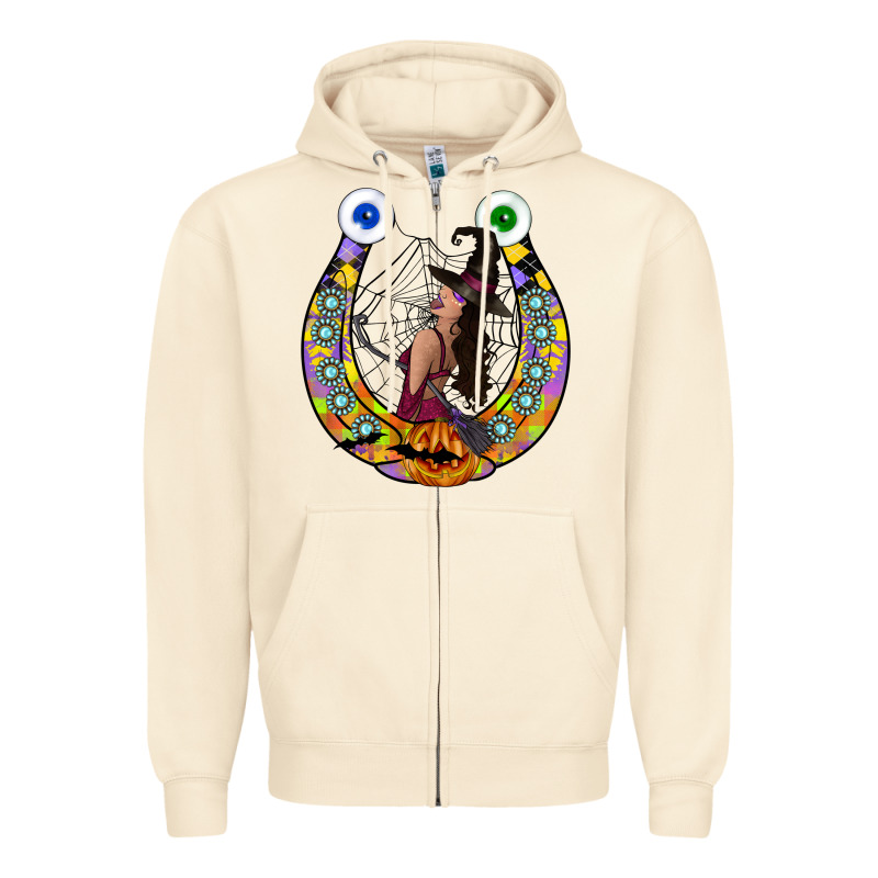 Halloween Horseshoe Zipper Hoodie by CowhideDigitalArt | Teevron
