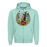 Seafoam Halloween Horseshoe Zipper Hoodie - CowhideDigitalArt