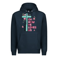 Navy oh how he loves us ephesians 2 4 8 Premium Hoodie - MaliasSmallBusiness