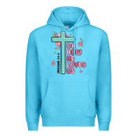 Ocean Blue oh how he loves us ephesians 2 4 8 Premium Hoodie - MaliasSmallBusiness