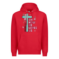 Red oh how he loves us ephesians 2 4 8 Premium Hoodie - MaliasSmallBusiness