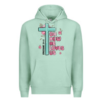 Seafoam oh how he loves us ephesians 2 4 8 Premium Hoodie - MaliasSmallBusiness