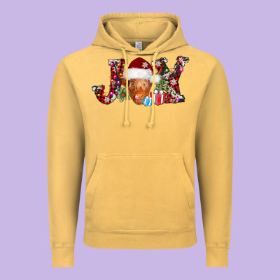 Joy Christmas Heifer Vintage Hoodie Designed By Adodesignshop