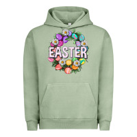 Pigment Oil Green Easter with eggs and daisy Urban Hoodie - NancyCooperArtShop