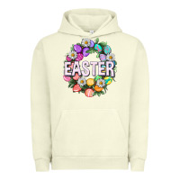 Pigment Pistachio Easter with eggs and daisy Urban Hoodie - NancyCooperArtShop